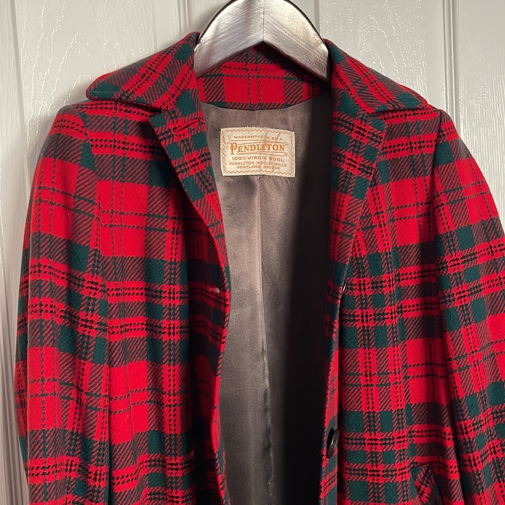 Original Pendleton 100% Virgin Wool Plaid Coat